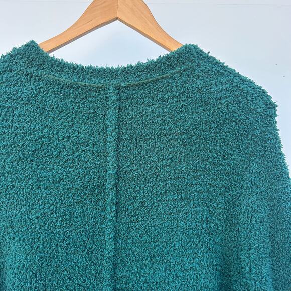 Michael Stars Freja Teddy Fit Fuzzy Pullover Sweater Dark Green Large Cozy - Picture 8 of 9